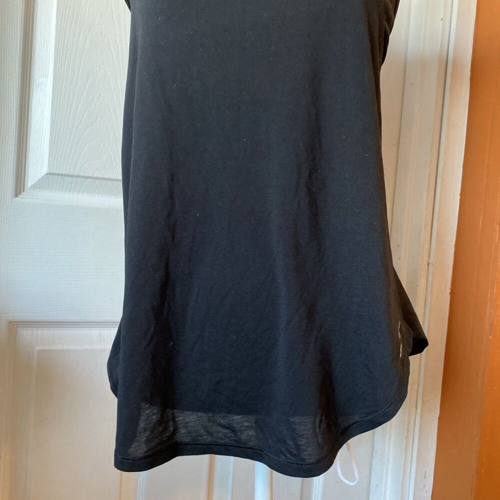 Eddie Bauer Women’s Size Medium Athletic Tank Top Built In Bra Black Stretch - Picture 3 of 9